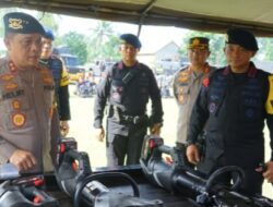 Bantu Pengamanan Pemilu, Brimob Lampura Sebar Anggota di Tiga (3) Kabupaten