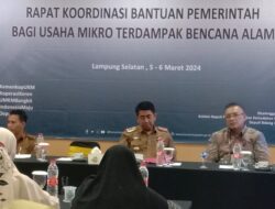 Kepala Dinas Koperasi dan UKM Lamsel, Buka Rakor Bantuan Pemerintah, Bagi Usaha Mikro Yang Terdampak Bencana Alam