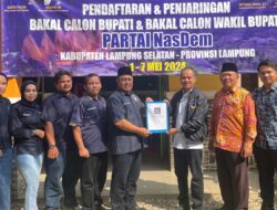 Mas Gilang Daftar Penjaringan Bakal Calon Wakil Bupati Lampung Selatan di Partai Nasdem