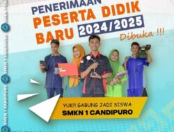 SMK Negeri 1 Candipuro Menerima Peserta Didik Baru, Ini Tanggal dan Persyaratannya
