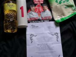 Masa Tenang Pilkada, Tim Paslon 01 Nanang-Antoni Diduga Bagikan Sembako dan Kaos