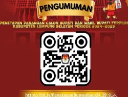 KPU Lamsel Adakan Penetapan Bupati dan Wakil Bupati