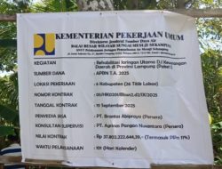 Tinjau Proyek Rehabilitasi Irigasi di Desa Taman Baru, Widodo Temukan Material Lama Dipasang Kembali