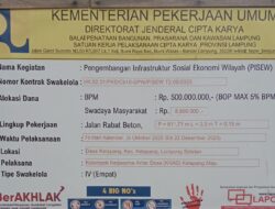 LSM PRO RAKYAT Akan Laporkan Proyek PISEW Tahun 2025 Lampung Selatan ke Presiden Prabowo dan Jaksa Agung RI, Untuk Di Audit BPK RI