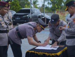 Kapolres Lamsel Pimpin Sertijab Kapolsek KSKP Bakauheni dan Jati Agung