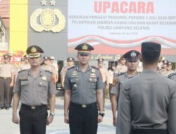 AKBP Toni Kasmiri Pimpin Kenaikan Pangkat 52 Personel dan Lantik Kabag Log serta Kasat Reskrim Polres Lampung Selatan